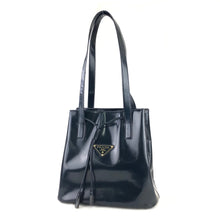 Load image into Gallery viewer, PRADA Triangle logo Patent leather Shoulder bag Tote bag Black Vintage Old sai37n
