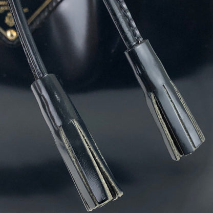 PRADA Triangle logo Patent leather Shoulder bag Tote bag Black Vintage Old sai37n