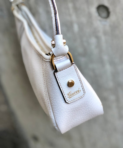 GUCCI Horseshoe Hobo bag Handbag white Vintage Old Gucci 4sesgs