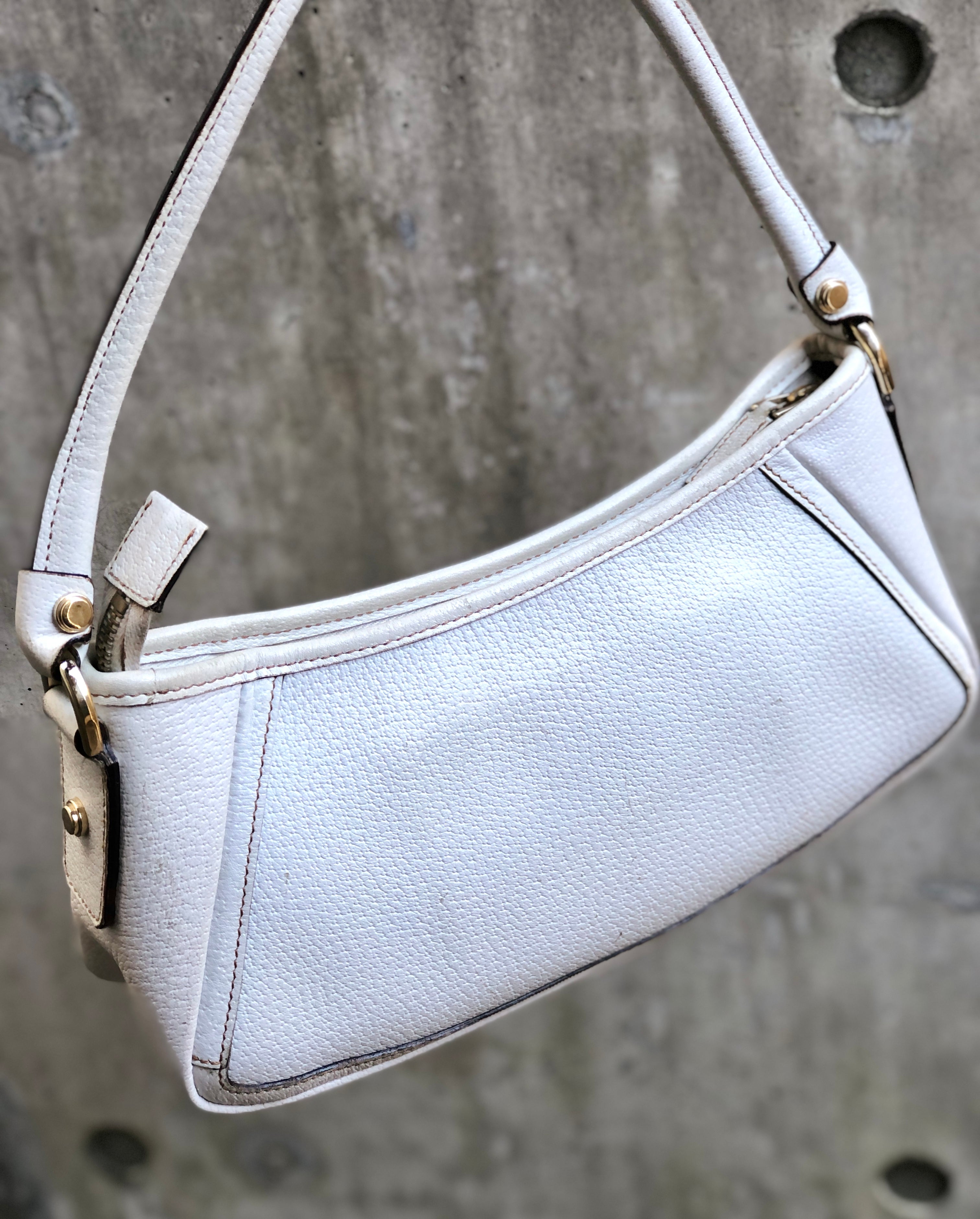 GUCCI Horseshoe Hobo bag Handbag white Vintage Old Gucci 4sesgs