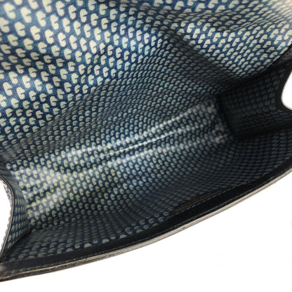 GUCCI GG logo Sherry line Suede Clutch bag Navy Vintage Old Gucci hdkcg3