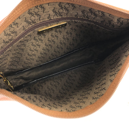 Yves Saint Laurent shoulder bag YSL Crossbody embossed brown vintage old hk253x