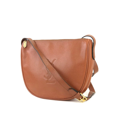 Yves Saint Laurent shoulder bag YSL Crossbody embossed brown vintage old hk253x