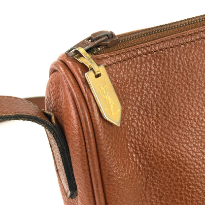 Yves Saint Laurent shoulder bag YSL Crossbody embossed brown vintage old hk253x