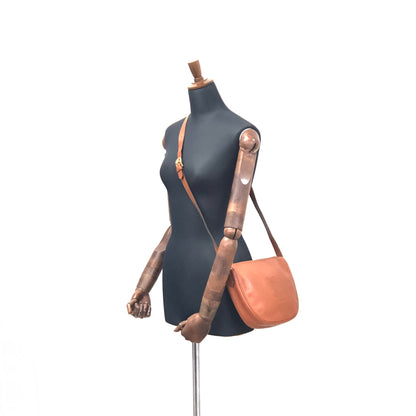 Yves Saint Laurent shoulder bag YSL Crossbody embossed brown vintage old hk253x