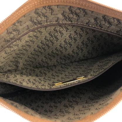 Yves Saint Laurent shoulder bag YSL Crossbody embossed brown vintage old hk253x