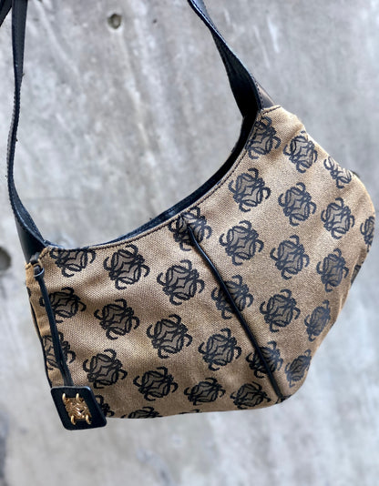 LOEWE Anagram pattern Jacquard Shoulder bag Beige Vintage Old 27i3rr