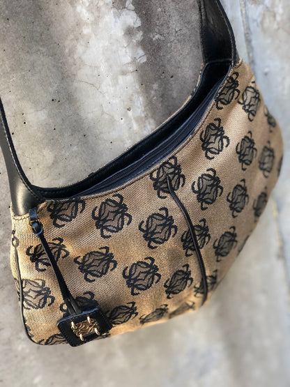 LOEWE Anagram pattern Jacquard Shoulder bag Beige Vintage Old 27i3rr