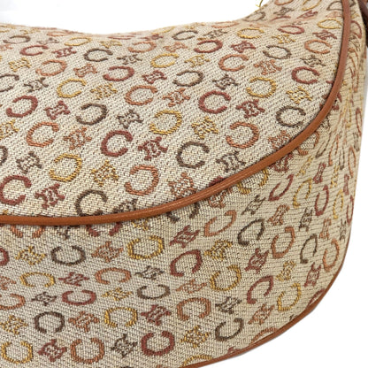 CELINE C Macadam Jacquard Handag Hobobag AVA Beige Old Celine Vintage zdpizt