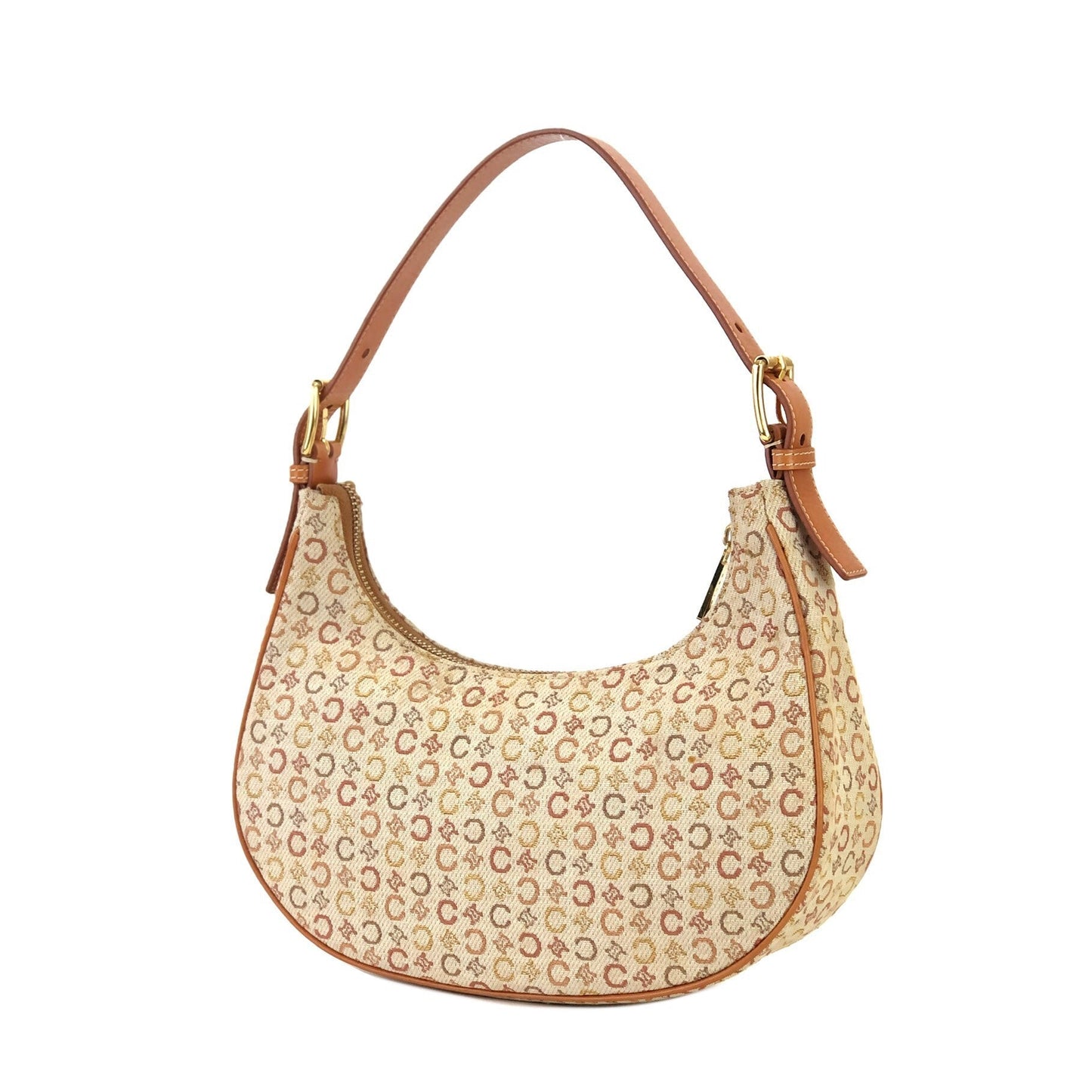 CELINE C Macadam Jacquard Handag Hobobag AVA Beige Old Celine Vintage zdpizt