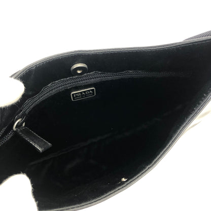 PRADA Leather Hobo bag Small Shoulder bag Handbag Black Vintage Old nuyxk5