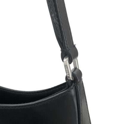 PRADA Leather Hobo bag Small Shoulder bag Handbag Black Vintage Old nuyxk5