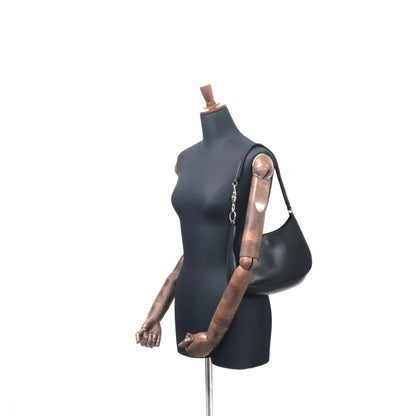 PRADA Leather Hobo bag Small Shoulder bag Handbag Black Vintage Old nuyxk5