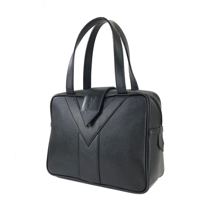 Yves Saint Laurent YSL logo Handbag Boston bag Black Vintage Old ruwjug