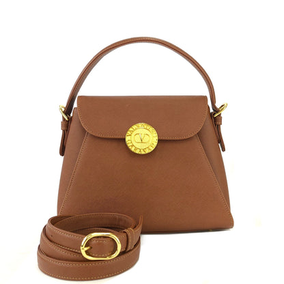 VALENTINO GARAVANI Logo Handbag Shoulder bag Brown Vintage Old cidenm