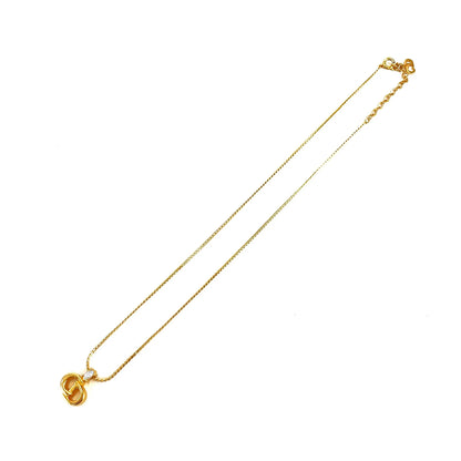 Christian Dior Logo Stone Necklace Gold Vintage Old t2n2gw