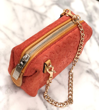 CELINE C Macadam 絨面革鏈條迷你手提包 紅色舊款 CELINE Vintage 28tdkd