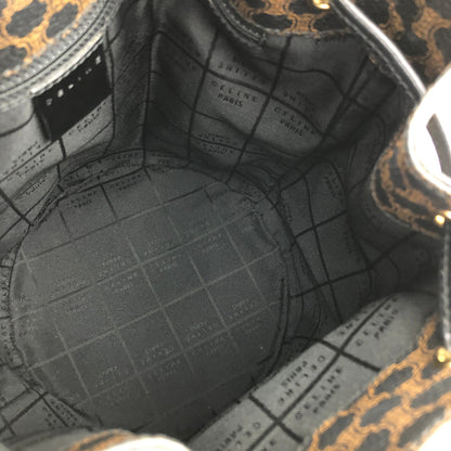 CELINE Macadam Drawstring Shoulderbag Black Vintage Old CELINE 4hshiw