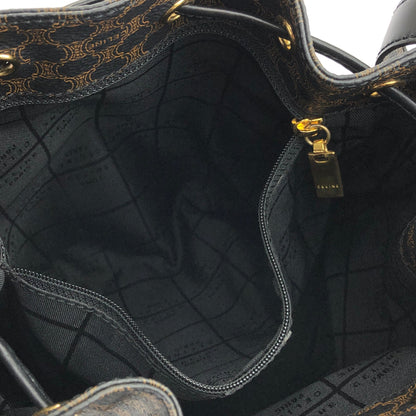 CELINE Macadam Drawstring Shoulderbag Black Vintage Old CELINE 4hshiw