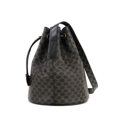 CELINE Macadam Drawstring Shoulderbag Black Vintage Old CELINE 4hshiw