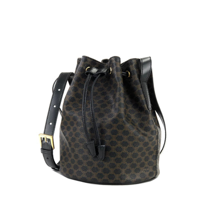 CELINE Macadam Drawstring Shoulderbag Black Vintage Old CELINE 4hshiw