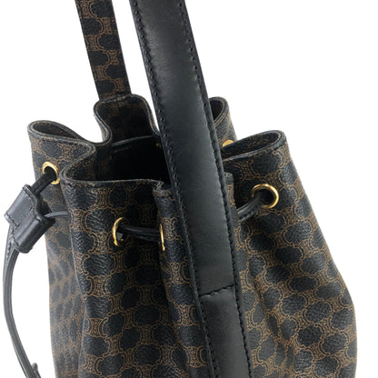 CELINE Macadam Drawstring Shoulderbag Black Vintage Old CELINE 4hshiw