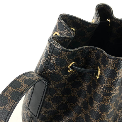 CELINE Macadam Drawstring Shoulderbag Black Vintage Old CELINE 4hshiw