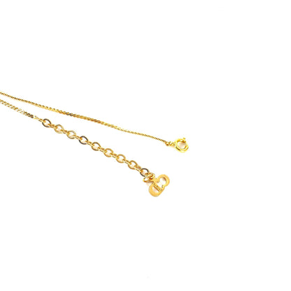 Christian Dior CD logo Stone Necklace Gold Vintage Old rt5bhk
