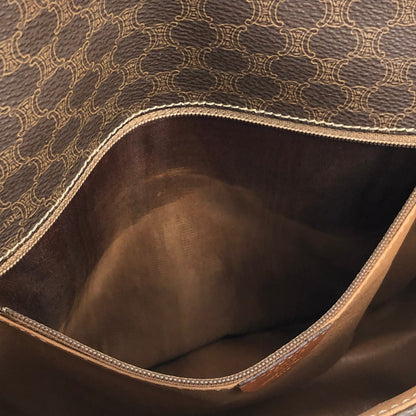 CELINE Macadam Double Gancini Flap Crossbody Shoulder Bag Brown Old Celine Vintage p3p8yc