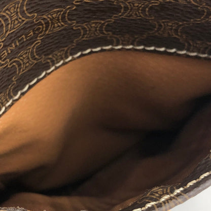 CELINE Macadam Double Gancini Flap Crossbody Shoulder Bag Brown Old Celine Vintage p3p8yc