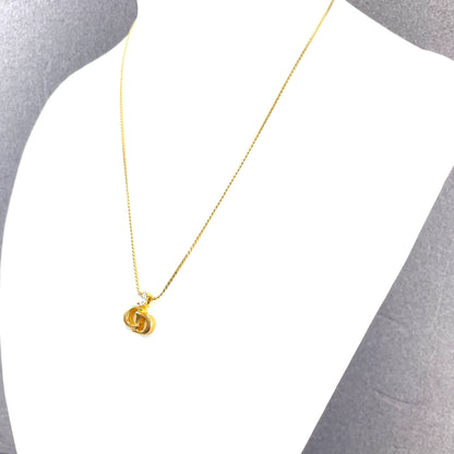 Christian Dior Logo Stone Necklace Gold Vintage Old t2n2gw