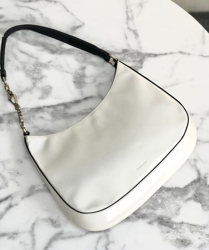 PRADA Logo Hobobag Handbag White Vintage Old 68xah5