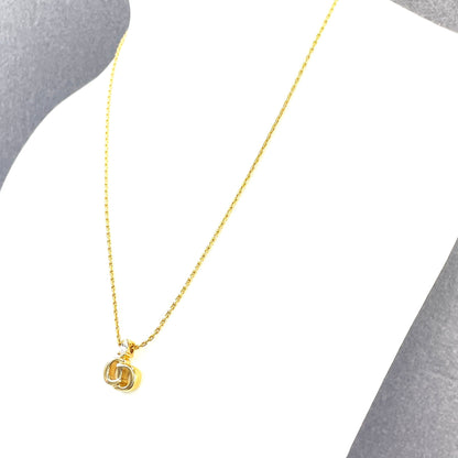 Christian Dior CD logo Stone Necklace Gold Accessory Vintage Old 7sz28g