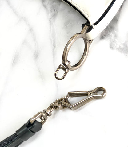 PRADA Logo Hobobag Handbag White Vintage Old 68xah5