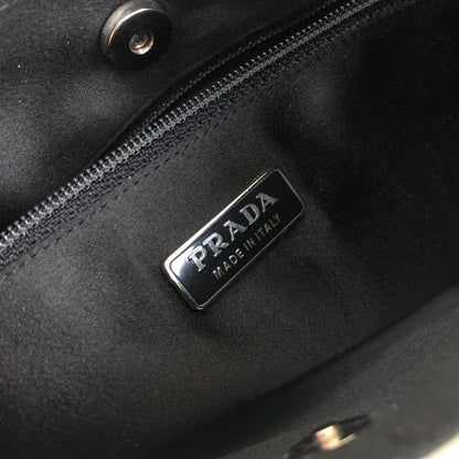 PRADA Logo Hobobag Handbag White Vintage Old 68xah5