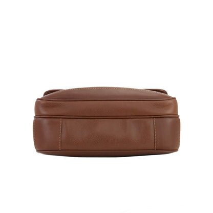 GUCCI GG logo Embossed leather Crossbody Shoulder bag Brown Vintage Old Gucci cgx43n