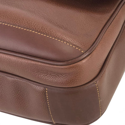 GUCCI GG logo Embossed leather Crossbody Shoulder bag Brown Vintage Old Gucci cgx43n