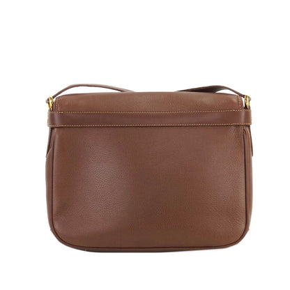 GUCCI GG logo Embossed leather Crossbody Shoulder bag Brown Vintage Old Gucci cgx43n