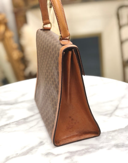 CELINE Macadam Gancini Top handle Handbag Brown Old CELINE Vintage hv5kw7