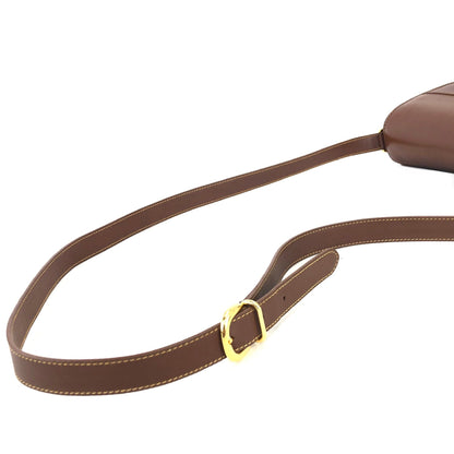 GUCCI GG logo Embossed leather Crossbody Shoulder bag Brown Vintage Old Gucci cgx43n