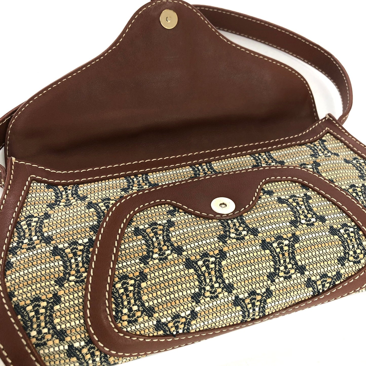 CELINE Triomphe pattern Hobobag Handbag Beige Vintage Old CELINE gctpmy