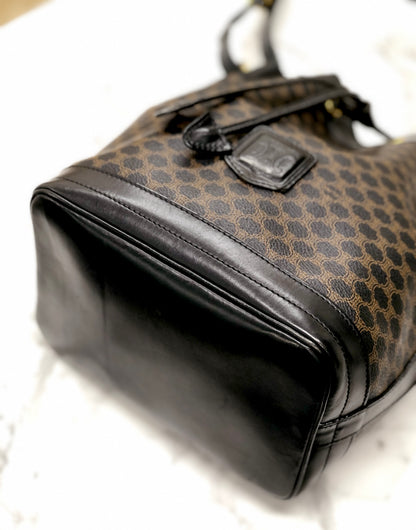 CELINE Macadam Drawstring shoulder bag Black Vintage Old CELINE 3e3bei