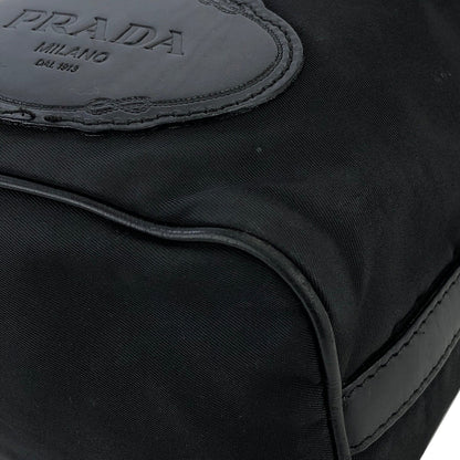 PRADA Emblem logo Drawstring Nylon Mini Handbag Black Vintage Old vnwufp
