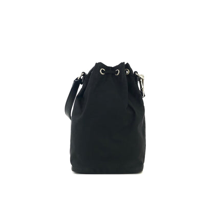 PRADA Emblem logo Drawstring Nylon Mini Handbag Black Vintage Old vnwufp