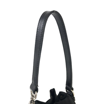 PRADA Emblem logo Drawstring Nylon Mini Handbag Black Vintage Old vnwufp