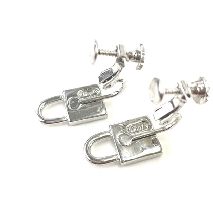 Christian Dior Padlock Earrings Silver Accessory Vintage Old awffef