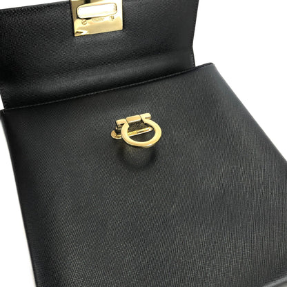 Salvatore Ferragamo Gancini 壓花皮革 2way 肩包 Bandbag 黑色 復古 舊 jbv5dw