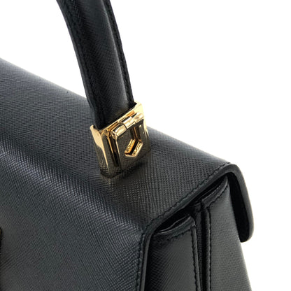 Salvatore Ferragamo Gancini 壓花皮革 2way 肩包 Bandbag 黑色 復古 舊 jbv5dw