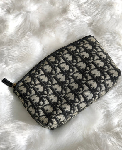 Christian Dior Trotter Oblique Jaguard Pouch Navy Vintage Old k6r43h