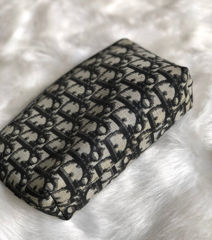 Christian Dior Trotter Oblique Jaguard Pouch Navy Vintage Old k6r43h